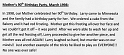 1998 March - Mother's 90th Birthday Party - Story